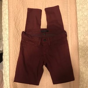 Flying Monkey Skinny Jeans Size 24 Burgundy